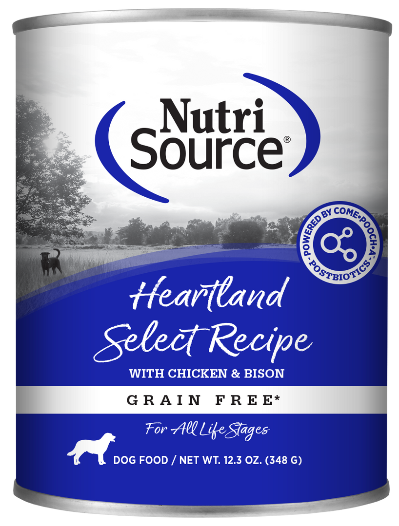NutriSource - Chien Pâté de Bison et Poulet (Heartland Select) - Nourriture Humide Sans Grains pour Chiens