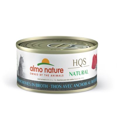 Almo Nature HQS Natural - Thon et Anchois au Bouillon - Nourriture Humide pour Chats Adultes