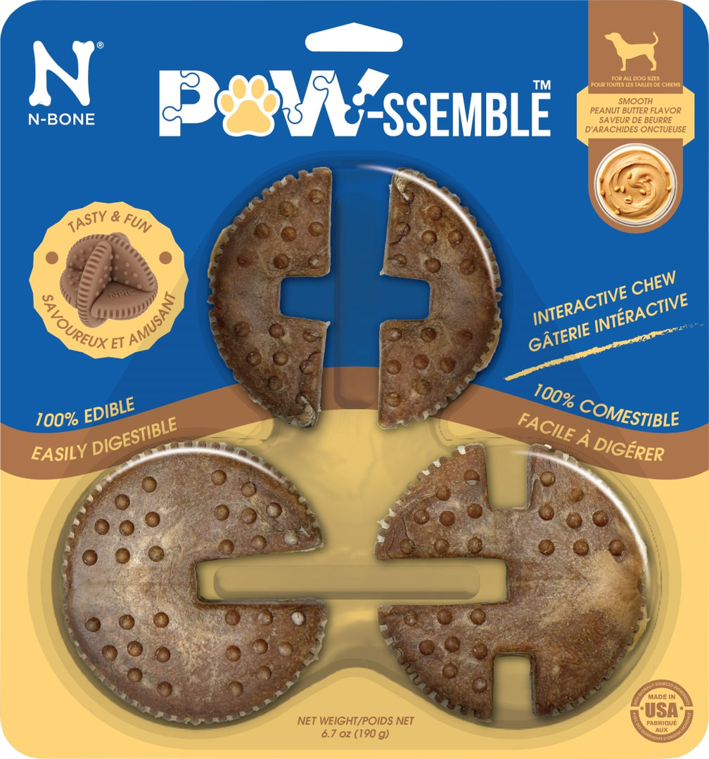 N-Bone Paw-ssemble - Beurre d'Arachides - Gâteries Interactive à Mâcher pour Chiens