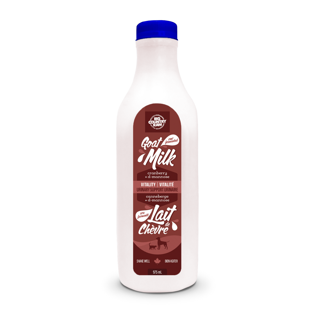 Big Country Raw - Lait de Chèvre Cru Fermenté Vitalité (Canneberge) - Supplément Congelé pour Chiens