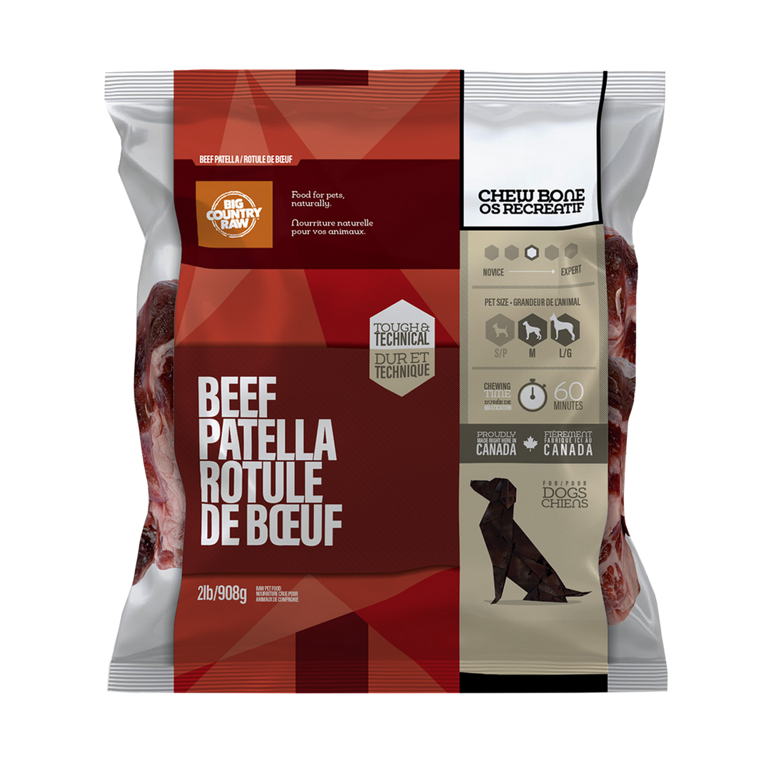 Big Country Raw - Rotules de Boeuf - Gâteries Crues Congelées pour Chiens