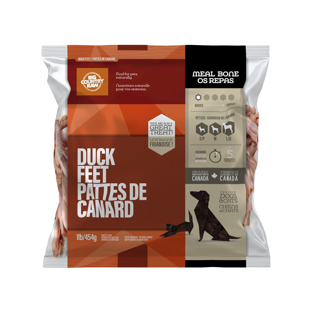 Big Country Raw - Pattes de Canard - Gâteries Crues Congelées pour Chiens