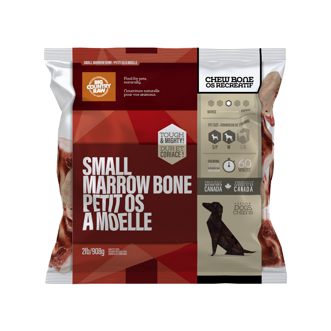 Big Country Raw - Os à Moelle de Boeuf 900 g - Gâteries Crues Congelées pour Chiens