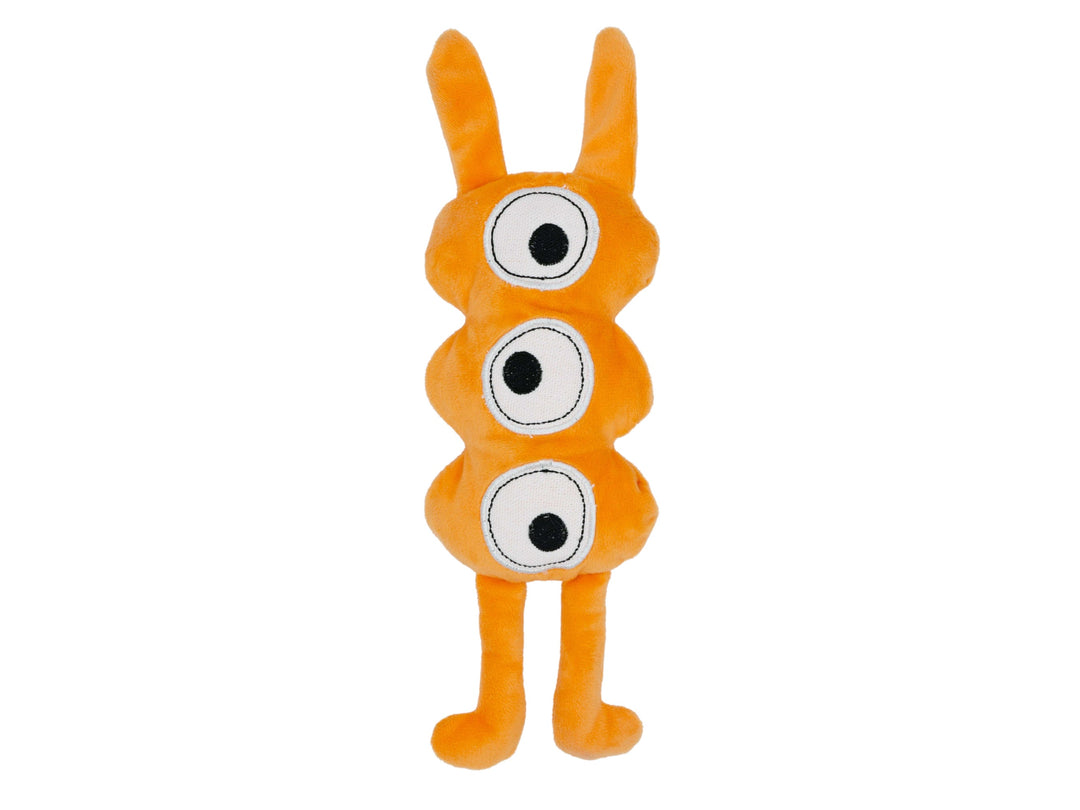 BüD'z - Jouet Monstre "Atomic" Oranger en Peluche pour Chiens, 20 cm