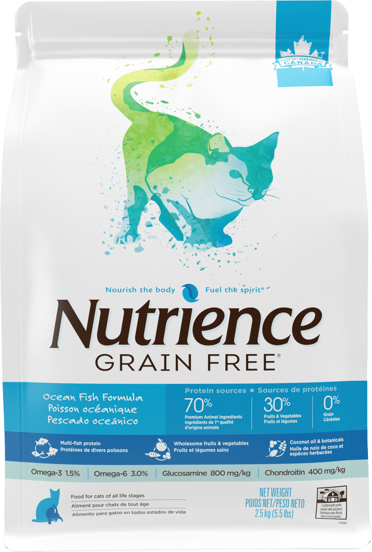Nutrience Sans Grains - Poisson Océanique - Nourriture Sèche pour Chatsde Tout Âge