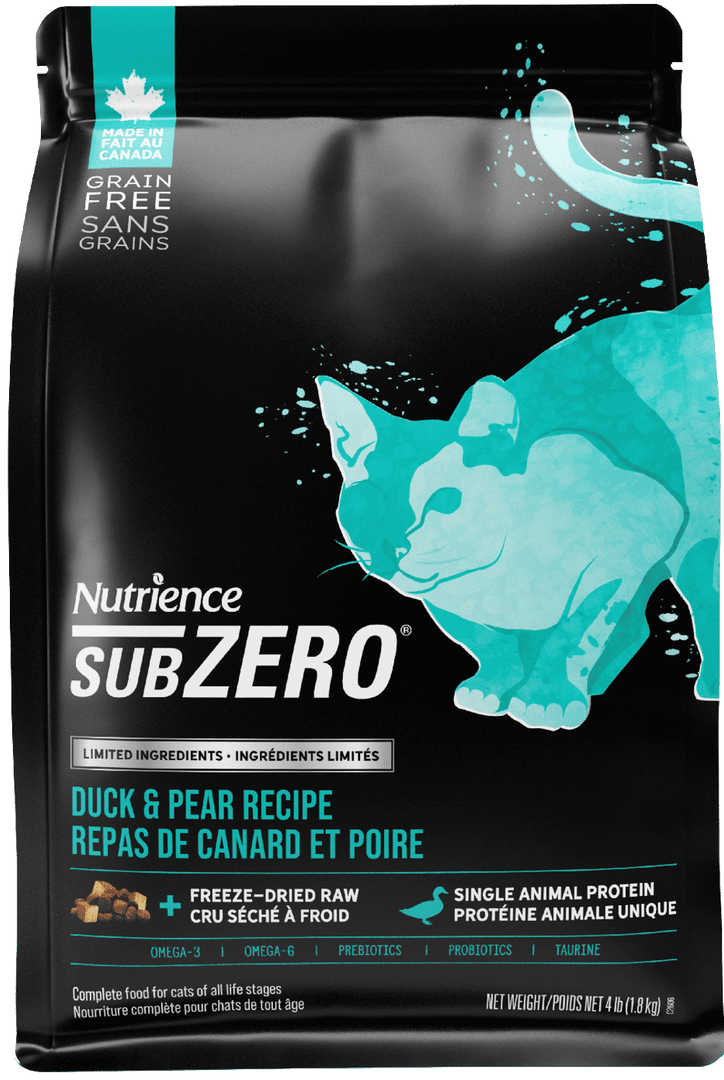 Nutrience Subzero LID - Canard et Poire - Nourriture Sèche Sans Grains à Ingrédients Limités pour Chatsde Tout Âge