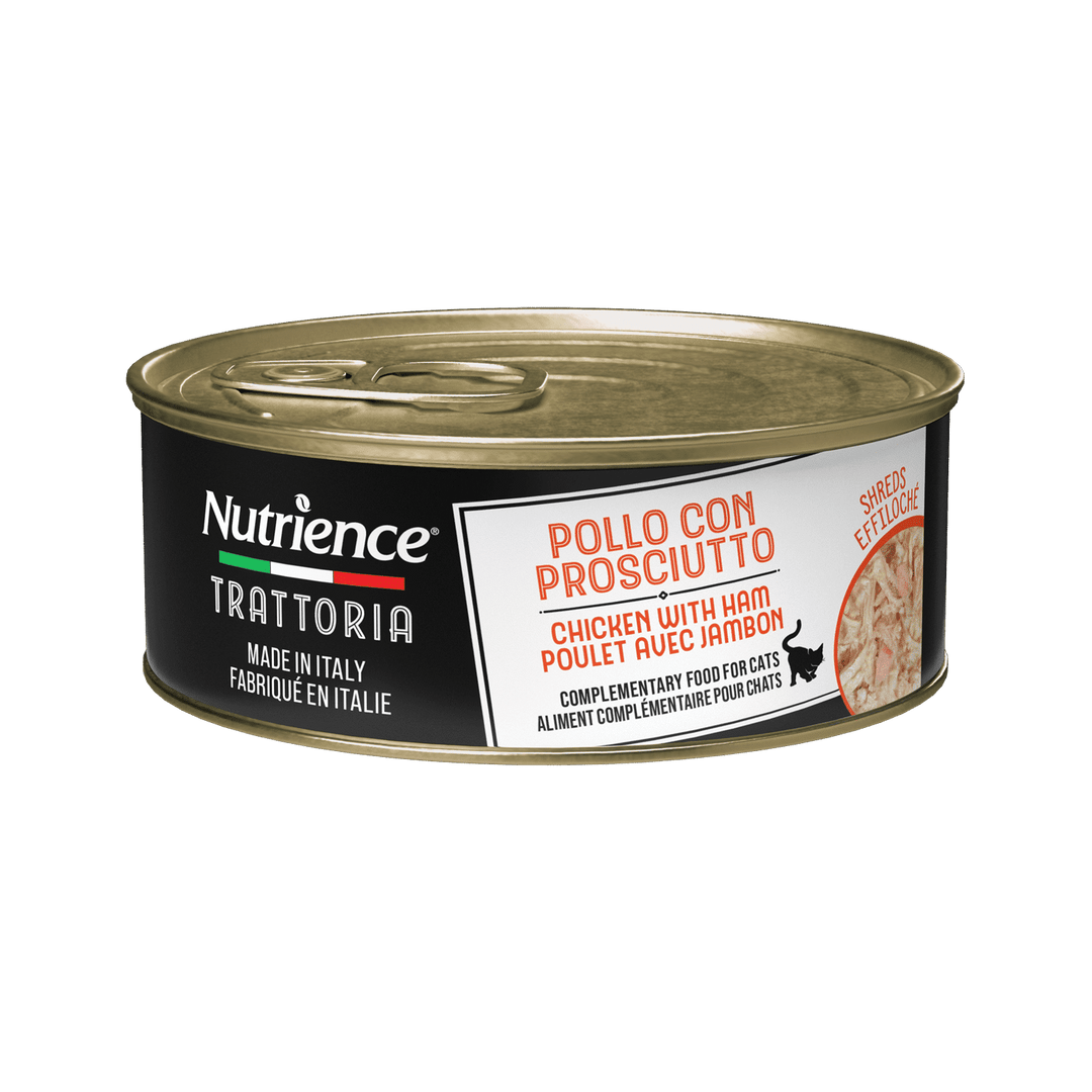 Nutrience Trattoria - Poulet et Jambon Effilochés - Complément Alimentaire Sans Grains pour Chats