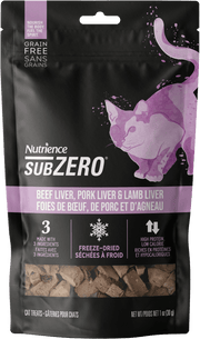 Nutrience SubZero - Foies de Boeuf, Porc et Agneau - Gâteries Lyophilisées Sans Grains pour Chats