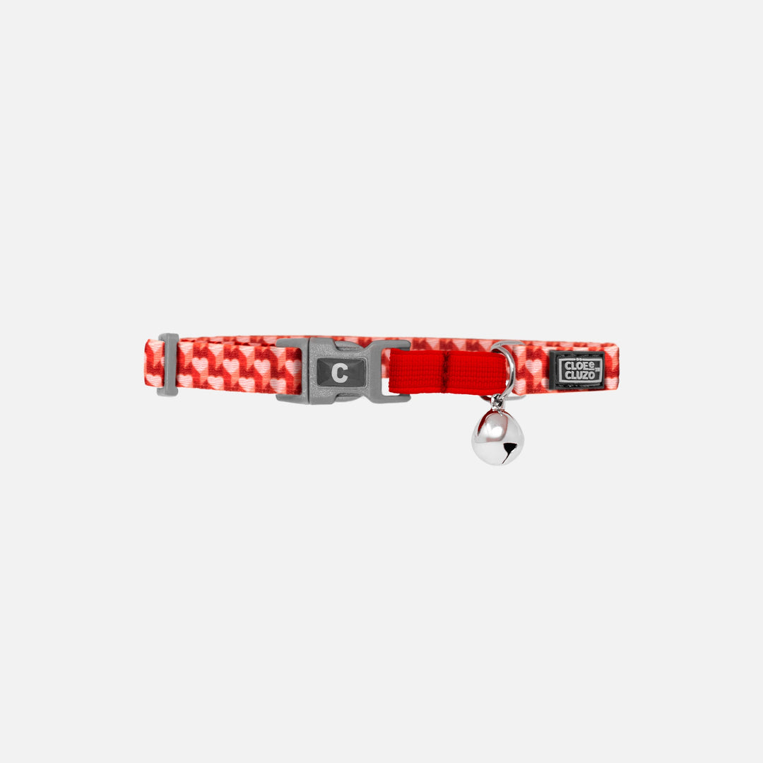 CLOE CLUZO Chat Collier Motif Ajustable Coeurs