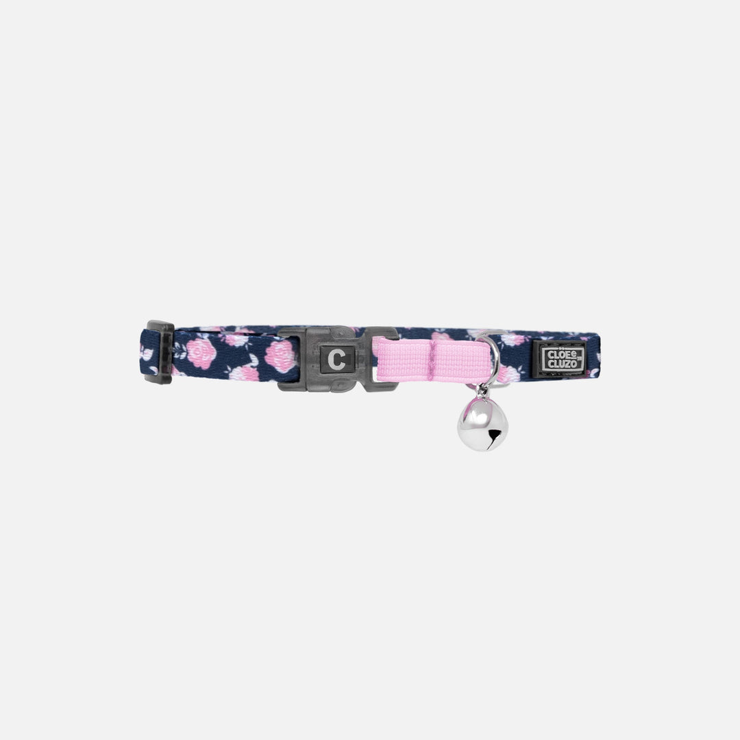 CLOE CLUZO Chat Collier Motif Ajustable Fleurs Nauve
