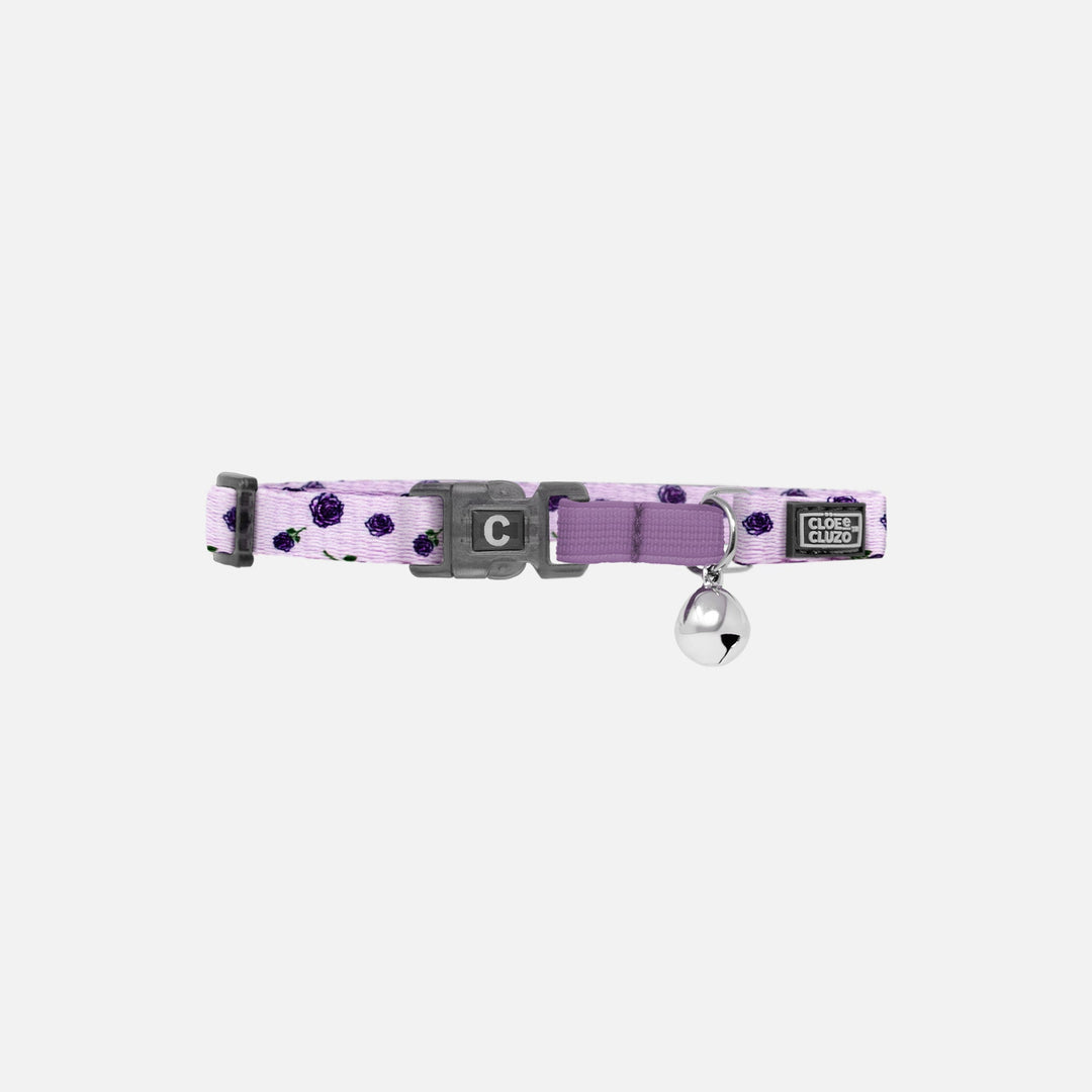 CLOE CLUZO Chat Collier Motif Ajustable Fleurs Rose