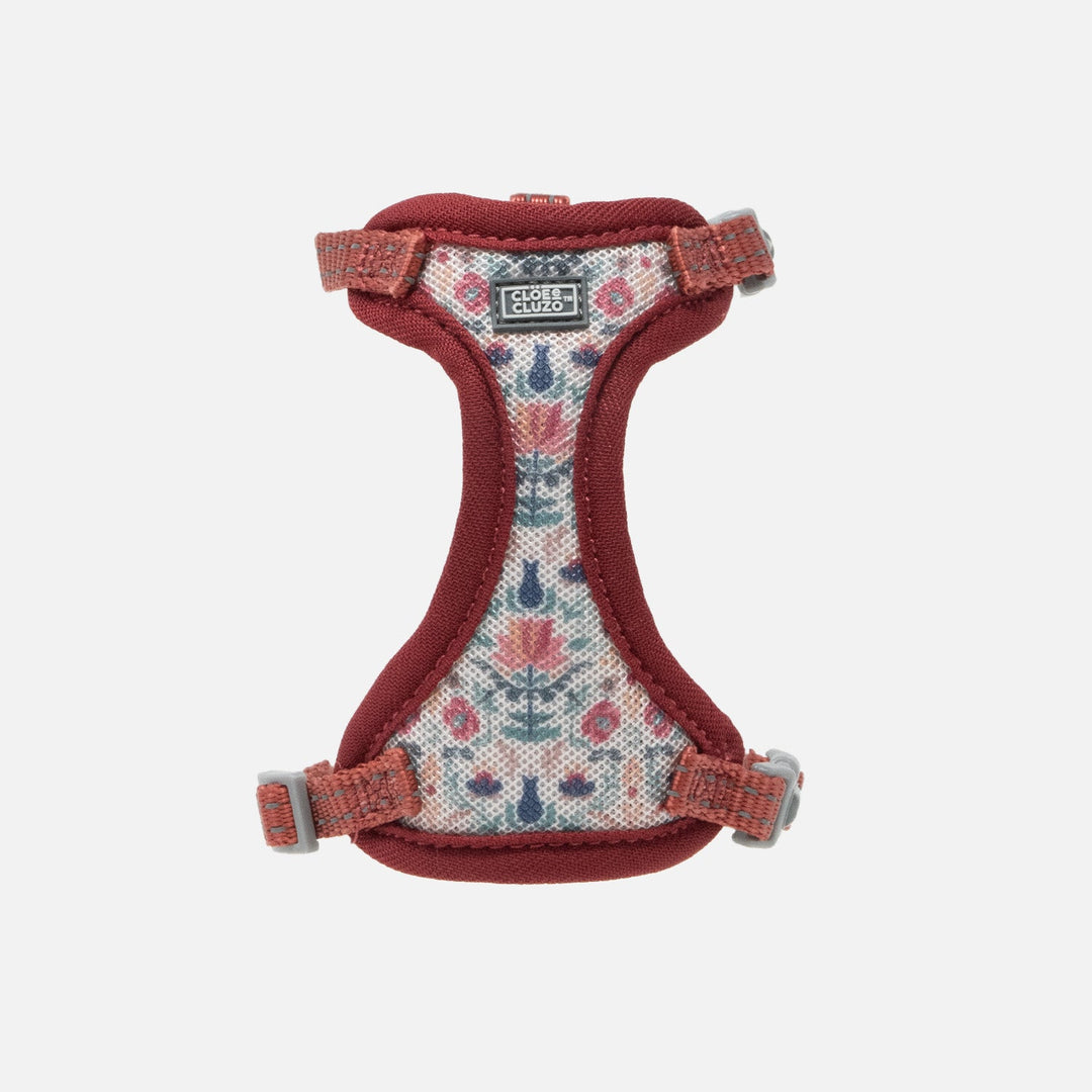 CLOE CLUZO Chat Harnais Filet Motif Fleurs S/M