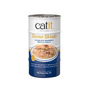 Catit Divine Shreds - Chat Poulet avec Maquereau et Brocoli en Gelée - Multipack de 4 x 85 g - Nourriture Humide Sans Grains pour Chats