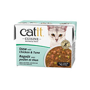 Catit Cuisine - Chat Adulte Ragoût avec Poulet et Thon - Nourriture Humide Sans Grains pour Chats en Tetra Pak