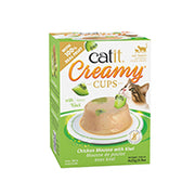 Catit Creamy Cups - Mousse de Poulet avec Kiwi - Gâteries en Pâté Humide Sans Grains pour Chats