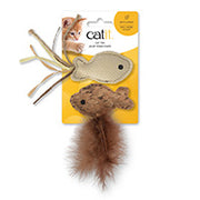 Catit - Jouets Poissons avec Raphia et Plumes pour Chats