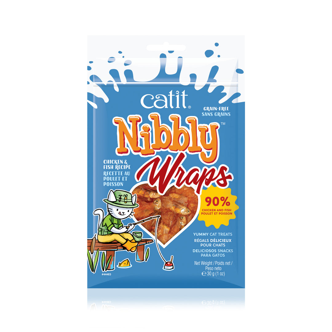 CATIT NIBBLY Gâteries Chat Wraps Poulet & Poisson 30g