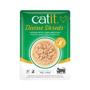 CATIT DIVINE SHREDS Chat Poulet, Foie et Brocoli en Bouillon 75g