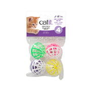 Catit Krazy Rollers - Balles en Plastiques avec Grelots pour Chats, Paquet de 4