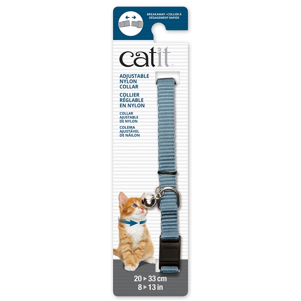 *CATIT Collier Nylon/Boucle Urgence 8-13" Bleu