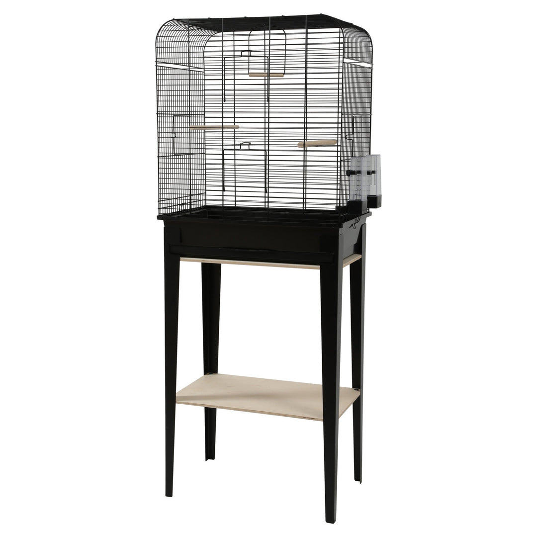*ZOLUX Cage Chic Loft et Meuble Noire pour Oiseaux