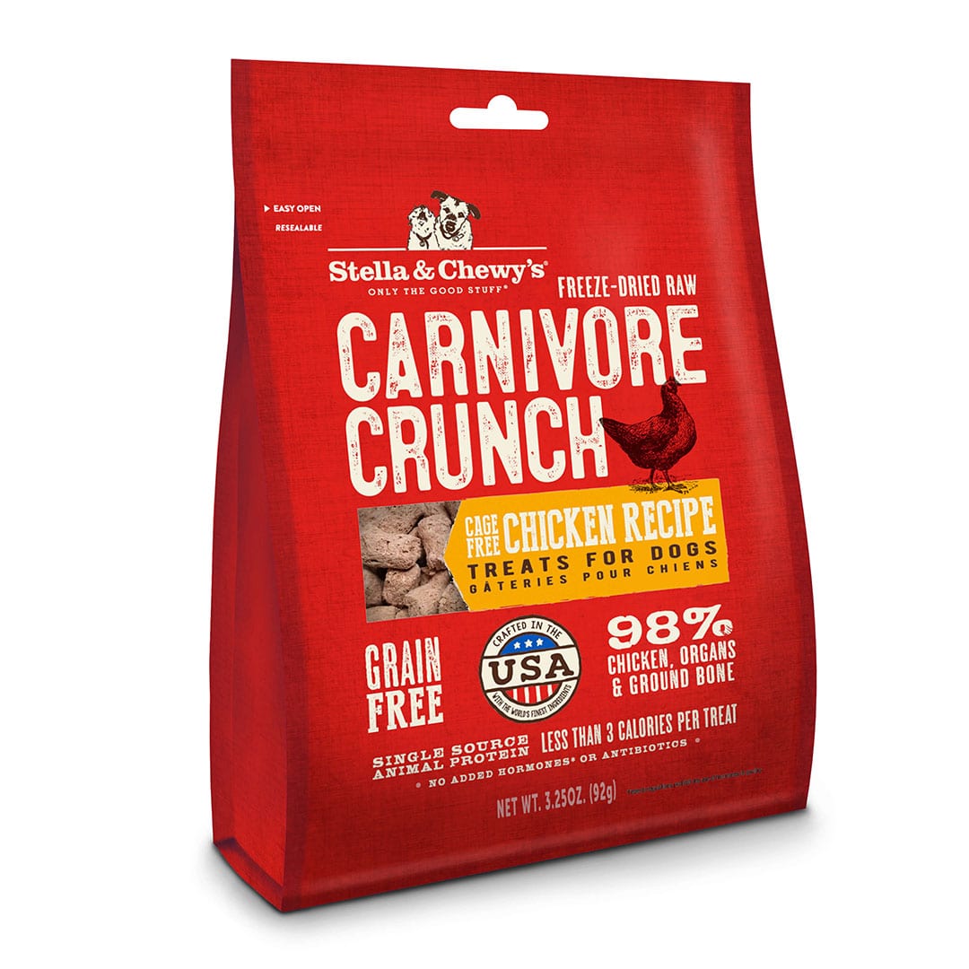 Stella & Chewy's Carnivore Crunch - Poulet en Liberté - Gâteries Lyophilisées Sans Grains à Ingrédients Limités pour Chiens