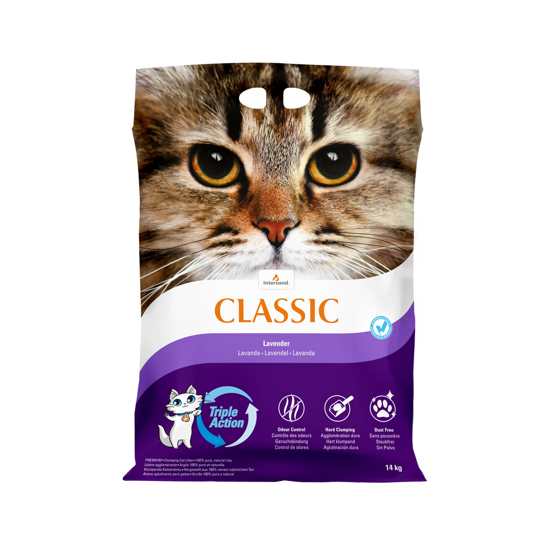 Intersand Classic - Parfum de Lavande - Litière Agglomérante pour Chats