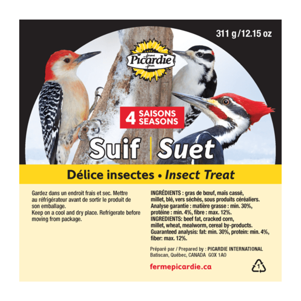 PICARDIE Suif d'Insectes 345g pour Oiseaux Sauvages