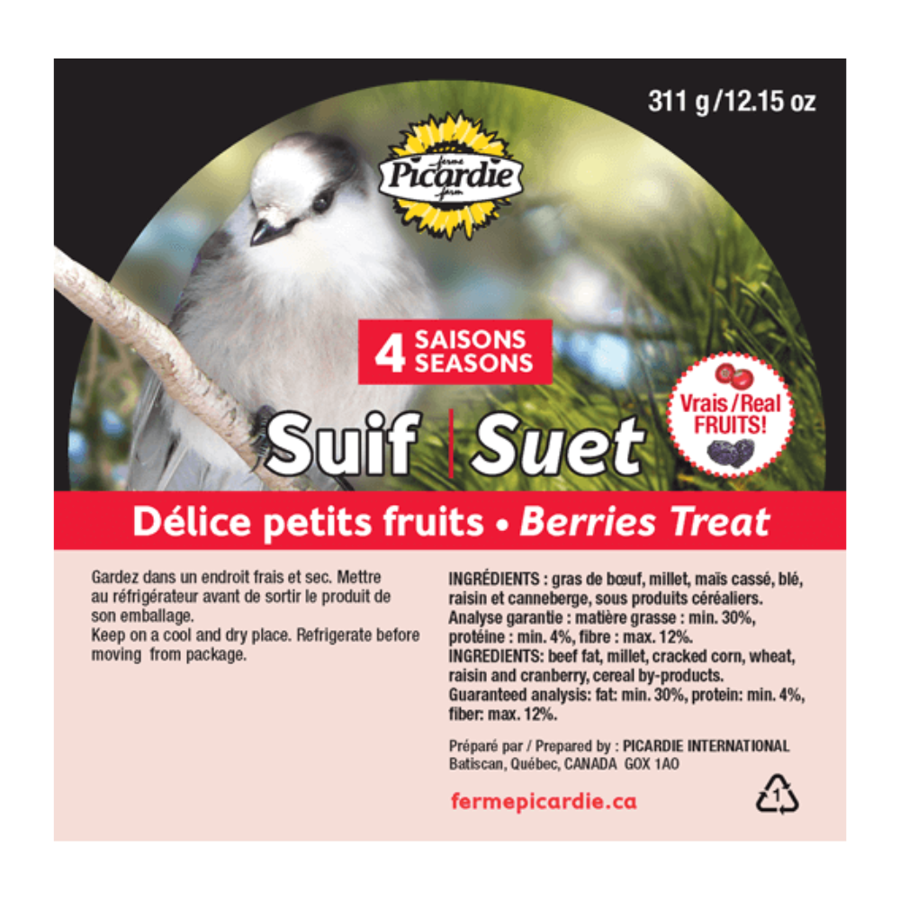 PICARDIE Suif Fruits 345g pour Oiseaux Sauvages