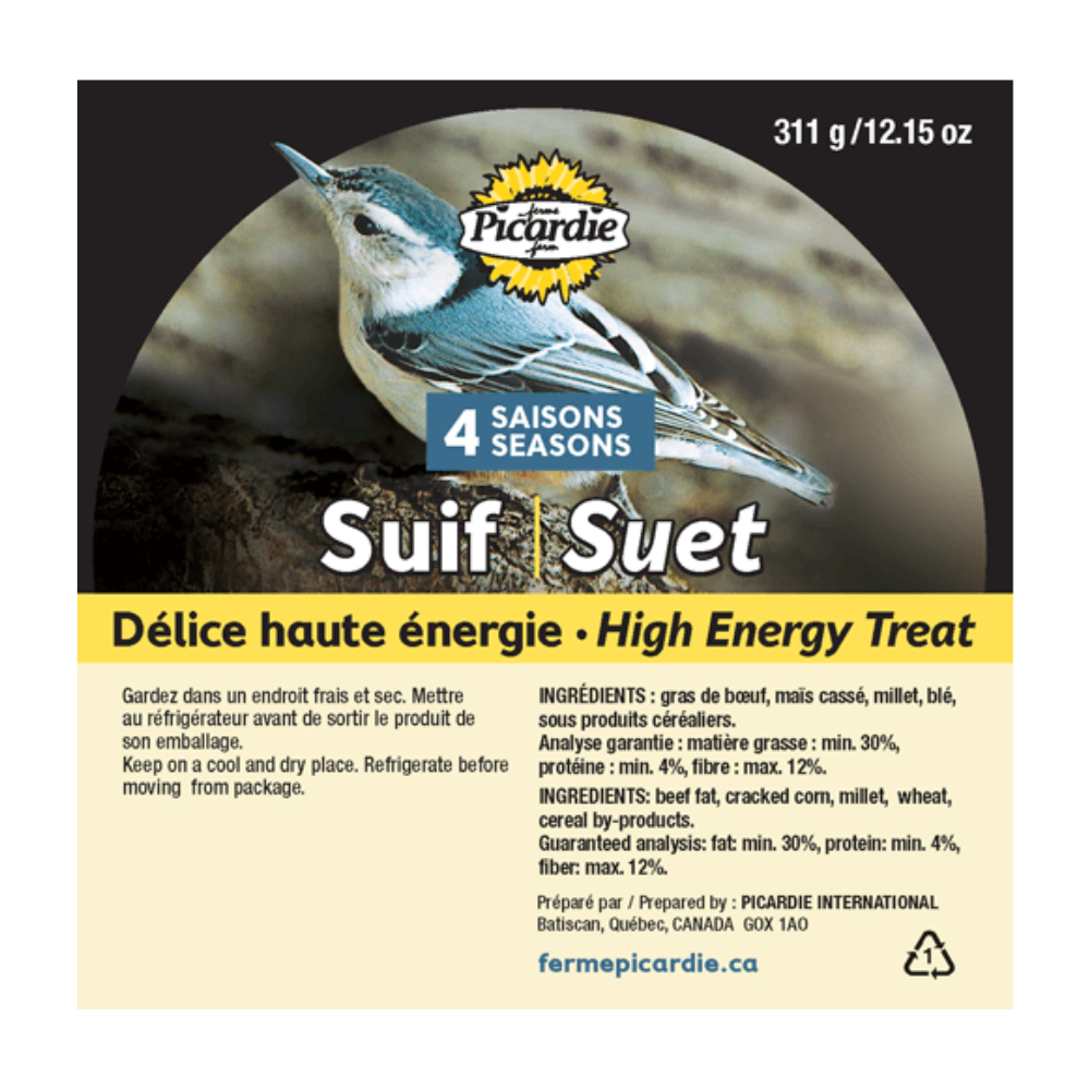 PICARDIE Suif Hi-Énergy 345gpour Oiseaux Sauvages