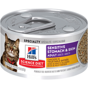 Hill's Science Diet - Chat Adulte Estomac et Peau Sensible Pâté de Poulet et Légumes - Nourriture Humide pour Chats