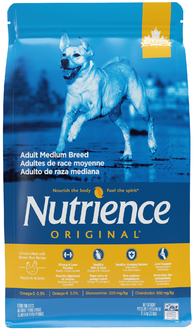 Nutrience Original - Chien Moyenne Race Poulet et Riz Brun - Nourriture Sèche pour Chiens