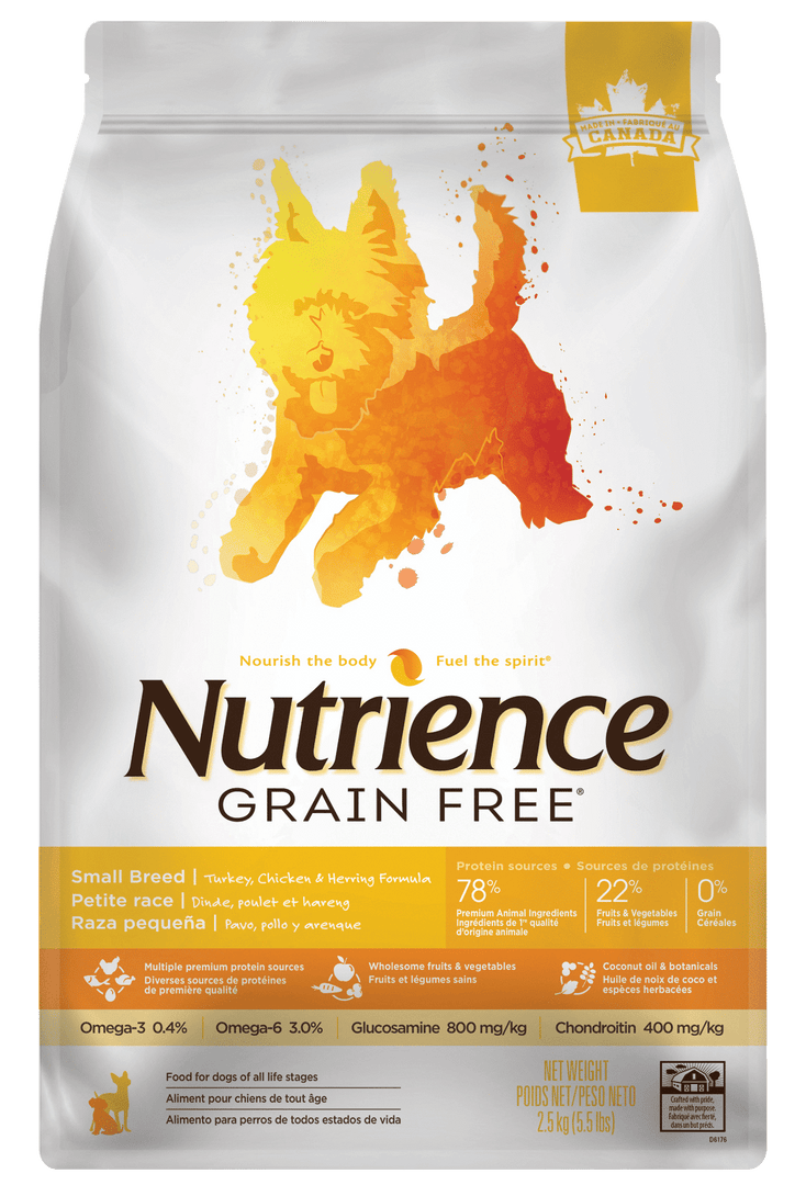 Nutrience Sans Grains - Chien Petite Race Dinde, Poulet et Hareng - Nourriture Sèche pour Chiens