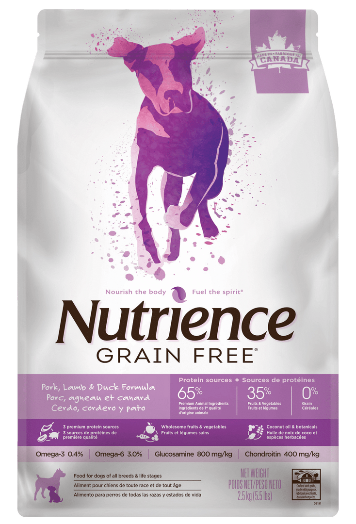 Nutrience Sans Grains - Chien Porc, Agneau et Canard - Nourriture Sèche pour Chiens