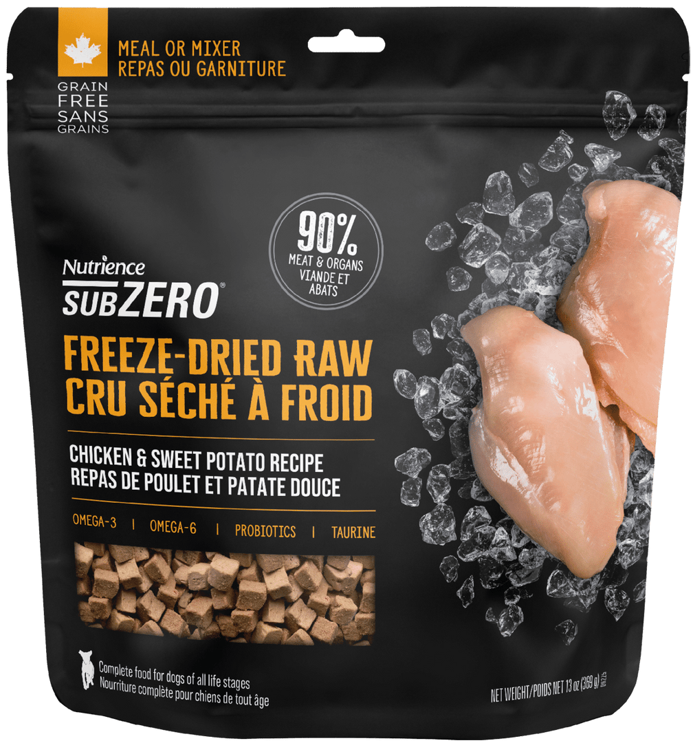 Nutrience Subzero - Chien Poulet et Patate Douce - Garniture ou Nourriture Sèche Lyophilisée Sans Grains pour Chiens