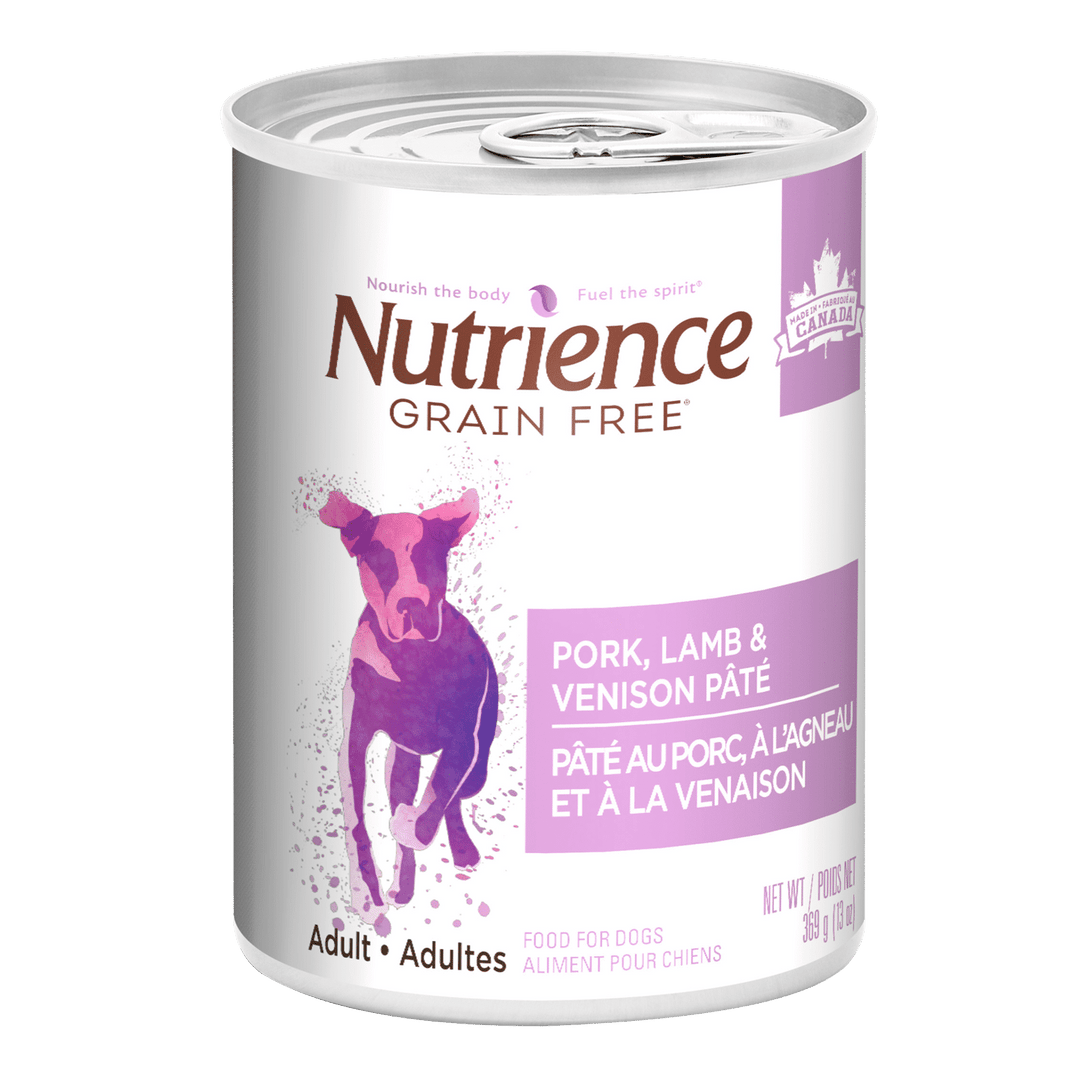 Nutrience Sans Grains - Chien Adulte Pâté de Porc, Agneau et Venaison - Nourriture Humide pour Chiens