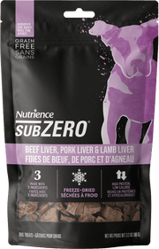Nutrience SubZero - Foies de Boeuf, de Porc et d'Agneau - Gâteries Lyophilisées Sans Grains pour Chiens