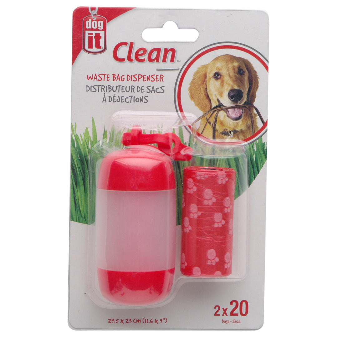 DOGIT CLEAN Distrubuteur Sacs Ramassage Rouge