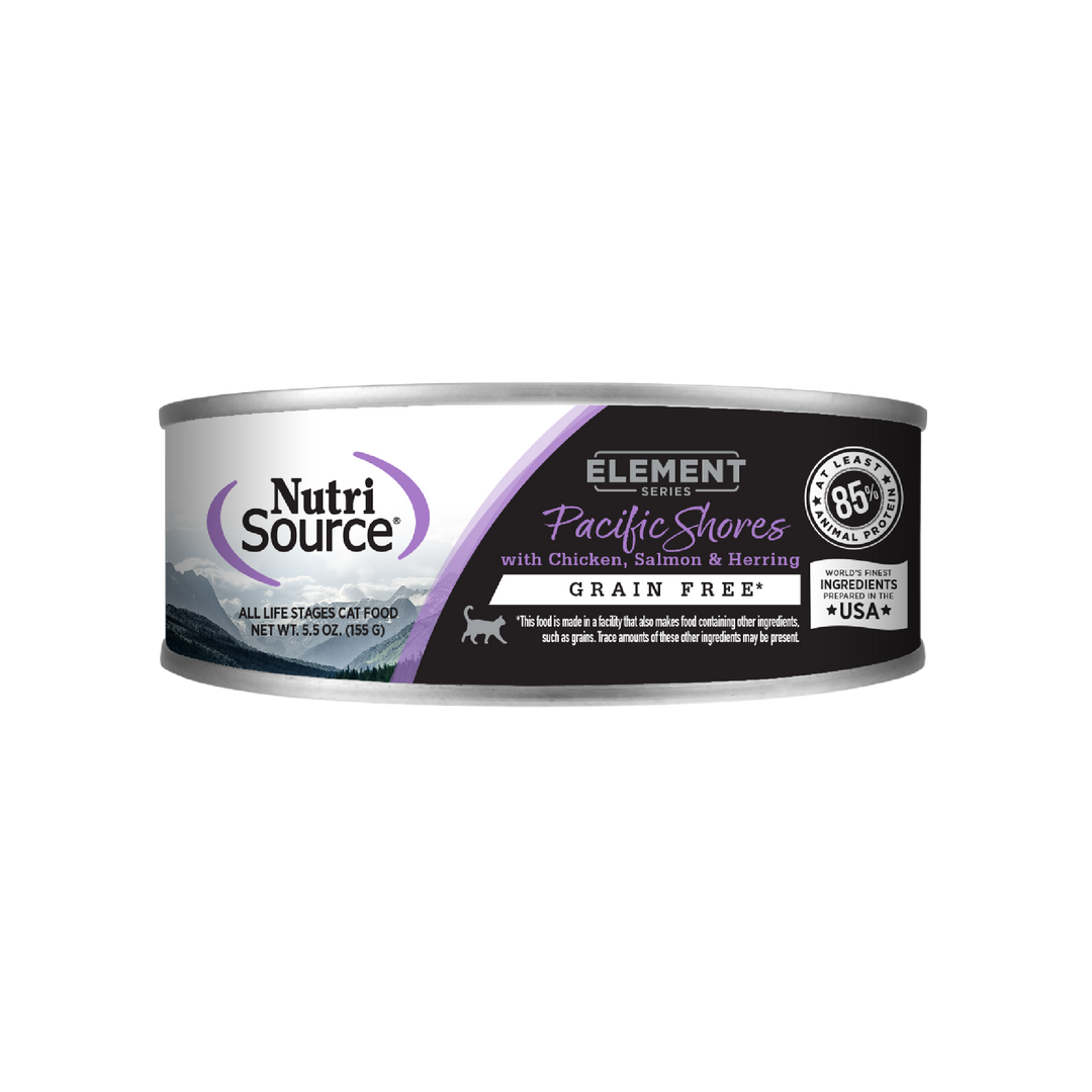 NutriSource Element Series - Pacific Shores - Poulet, Saumon et Hareng - Nourriture Humide Sans Grains en Pâté pour Chats