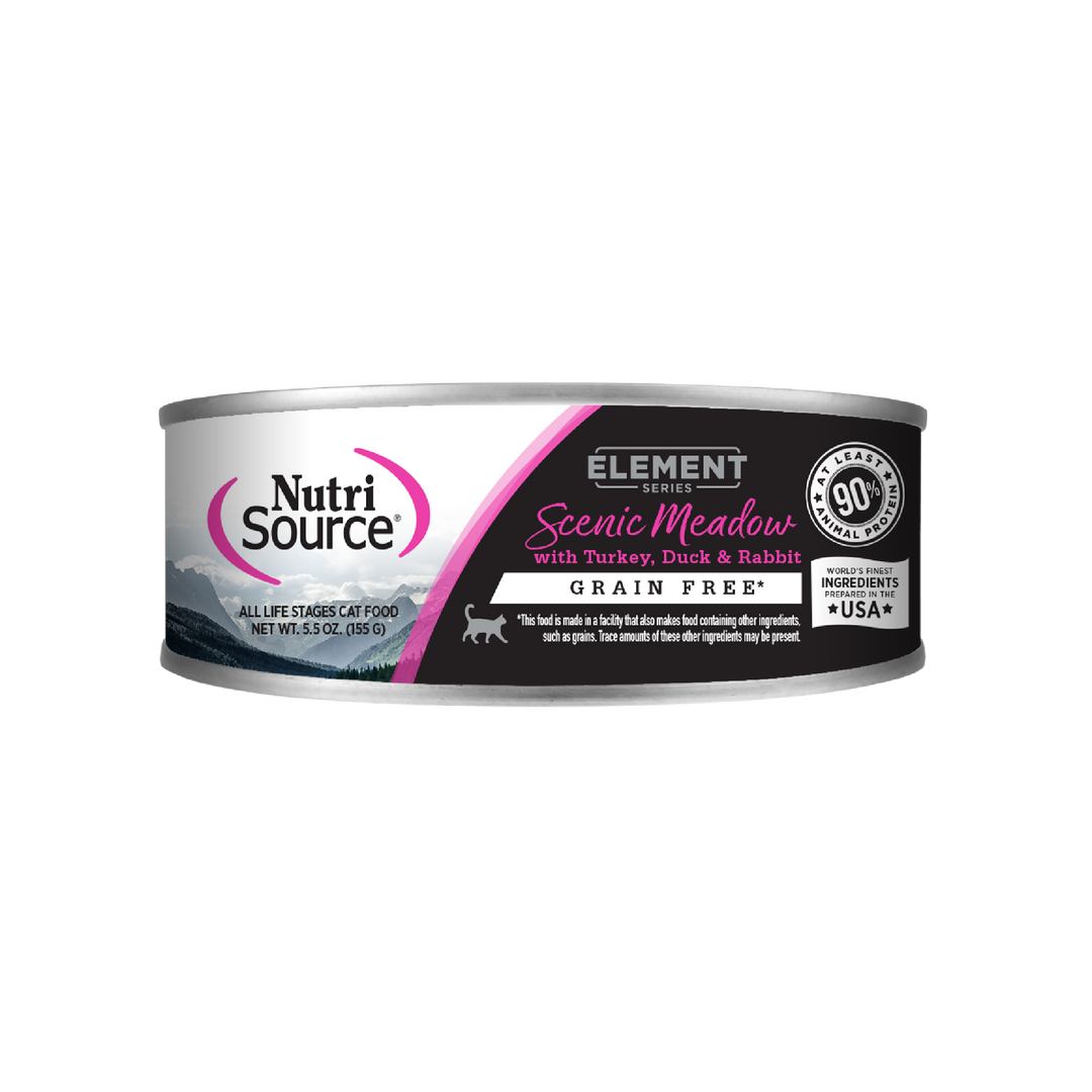NutriSource Element Series - Chat "Scenic Meadow" Pâté de Dinde, Canard et Lapin - Nourriture Humide Sans Grains pour Chats