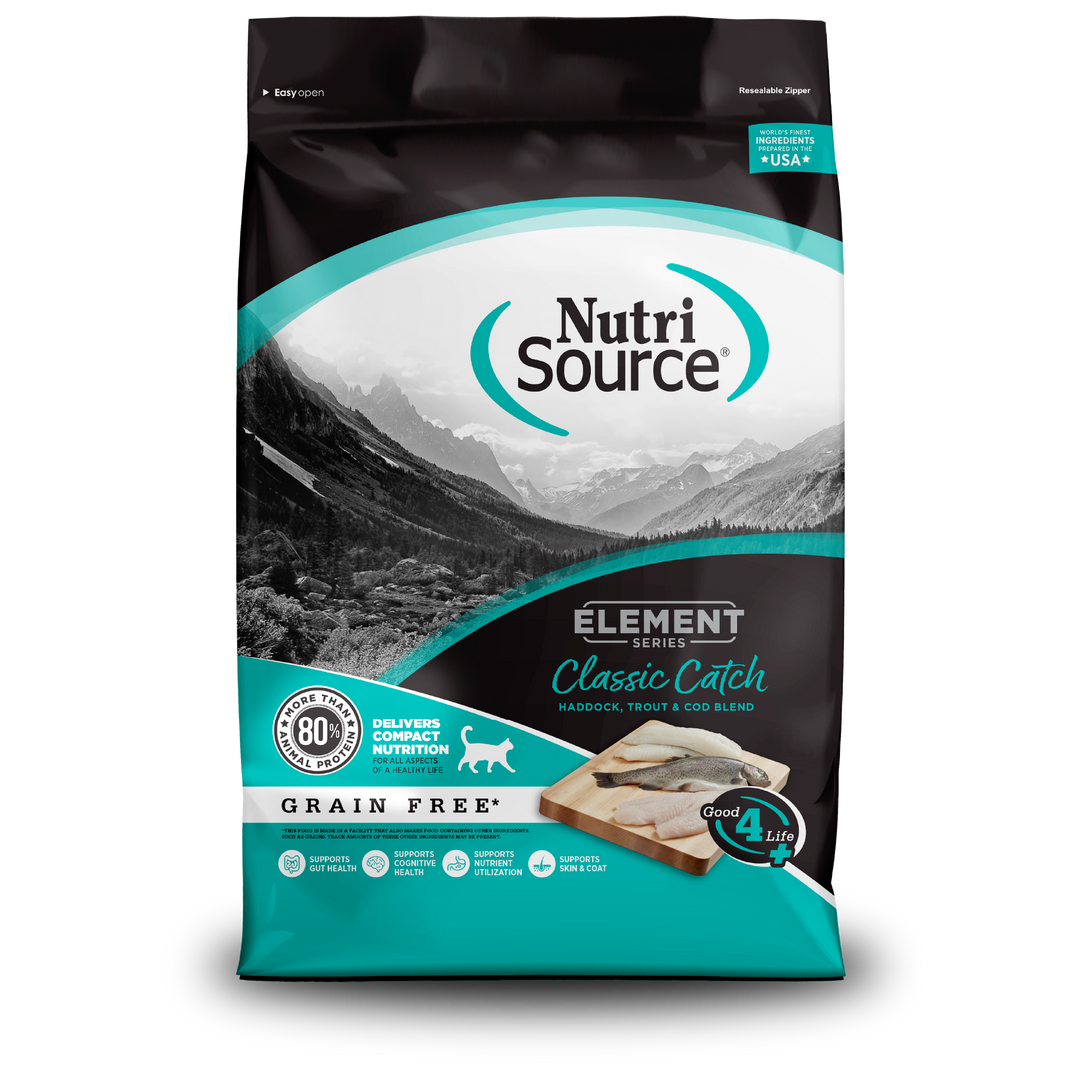 NutriSource Element - Classic Catch (Églefin, Truite et Morue) - Nourriture Sèche Sans Grains pour Chats