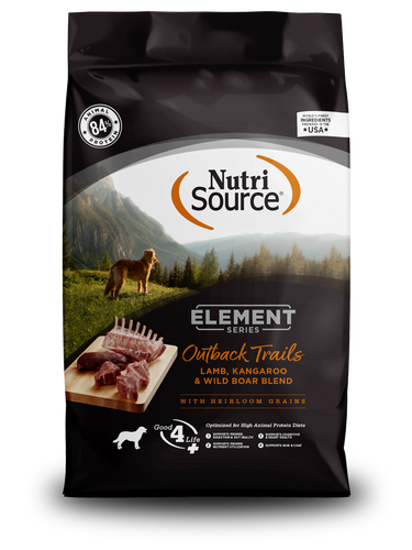 NutriSource Element Series - Outback Trails (Agneau, Kangourou et Sangliers) - Nourriture Sèche avec Grains Anciens pour Chiens