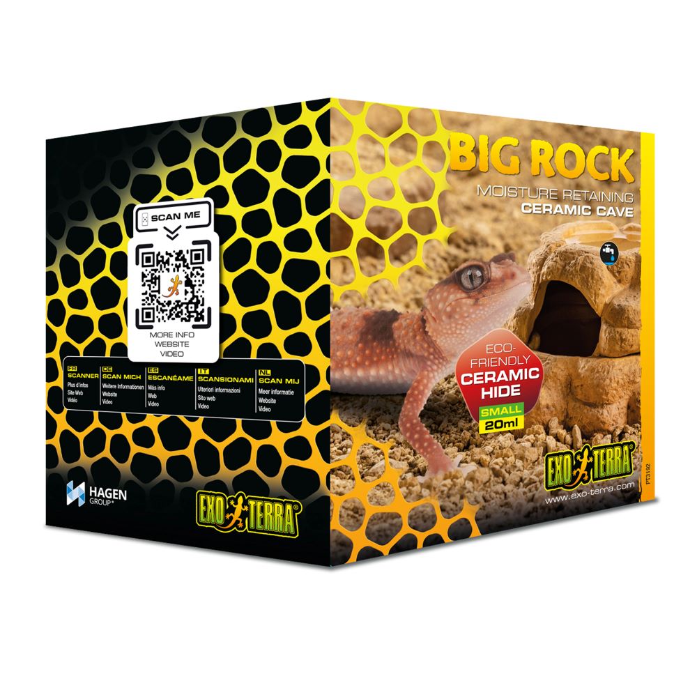 EXO TERRA Grotte Céramique Big Rock avec Couvercle S pour Reptiles