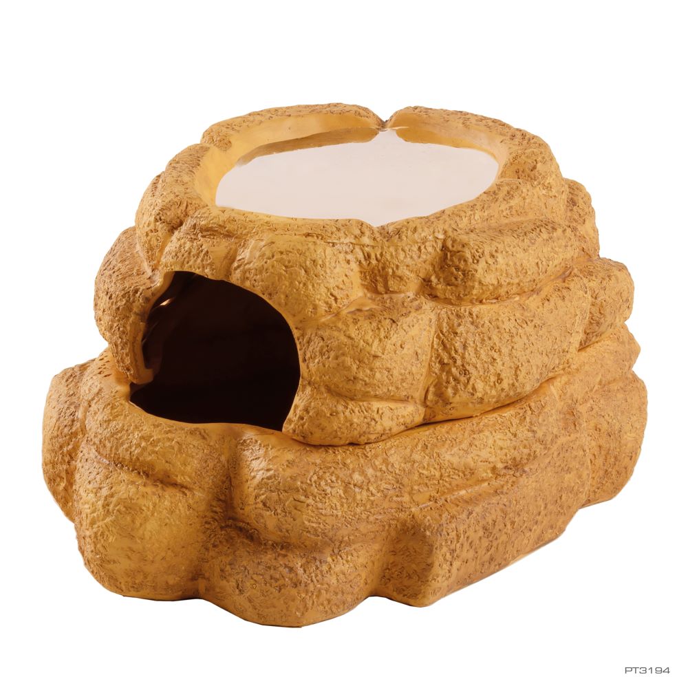 EXO TERRA Grotte Céramique Big Rock avec Couvercle L pour Reptiles