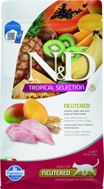 Voir l’image dans la galerie, Famina N&amp;D Tropical Selection - Poulet et Fruits Tropicaux - Nourriture Sèche pour Chats Adultes Stérilisés