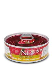 Famina N&D Quinoa - Chat Peau et Pelage Caille et Noix de Coco - Nourriture Humide Sans Grains pour Chats