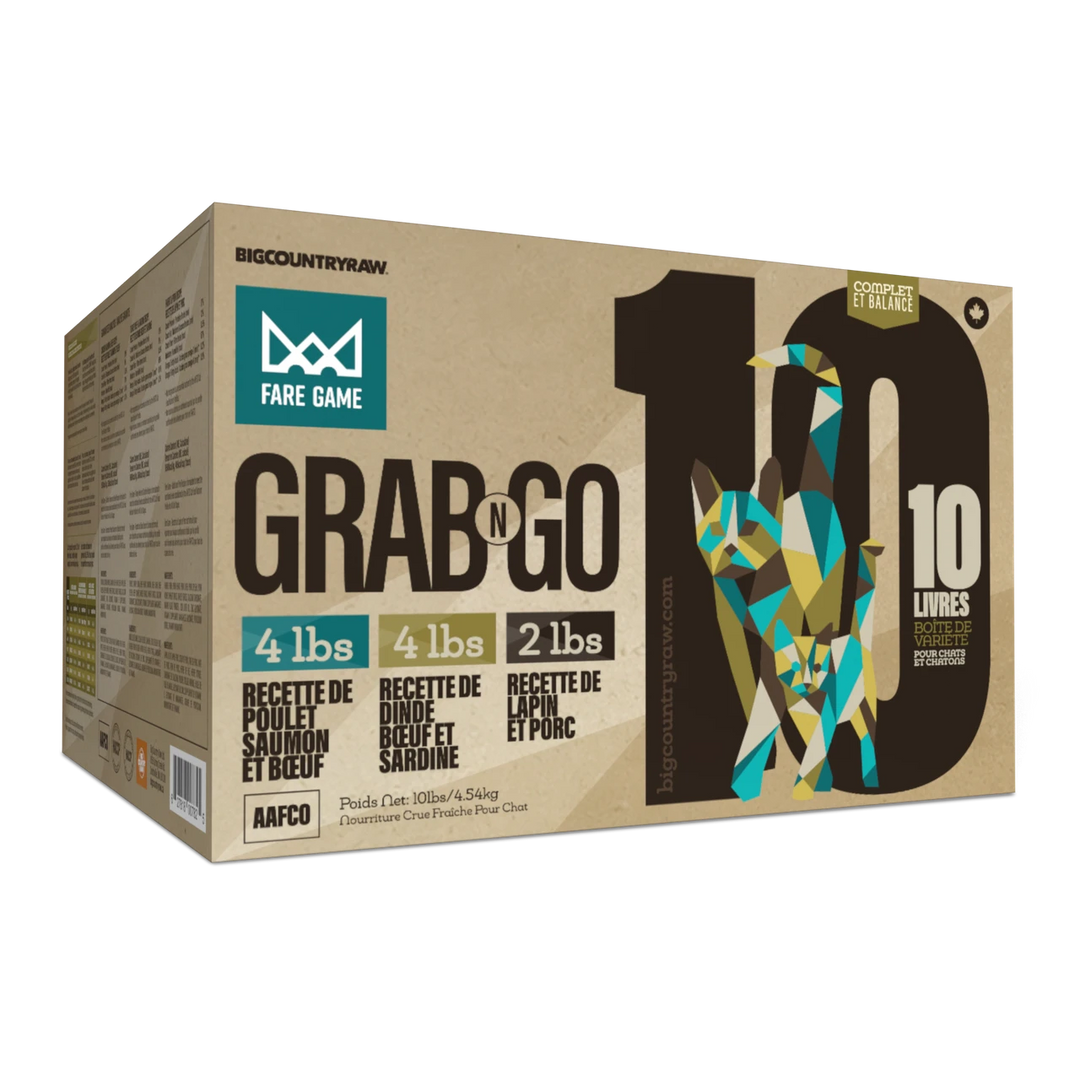 Big Country Raw Fare Game - Grab N Go - Nourriture Crue Congelée pour Chats