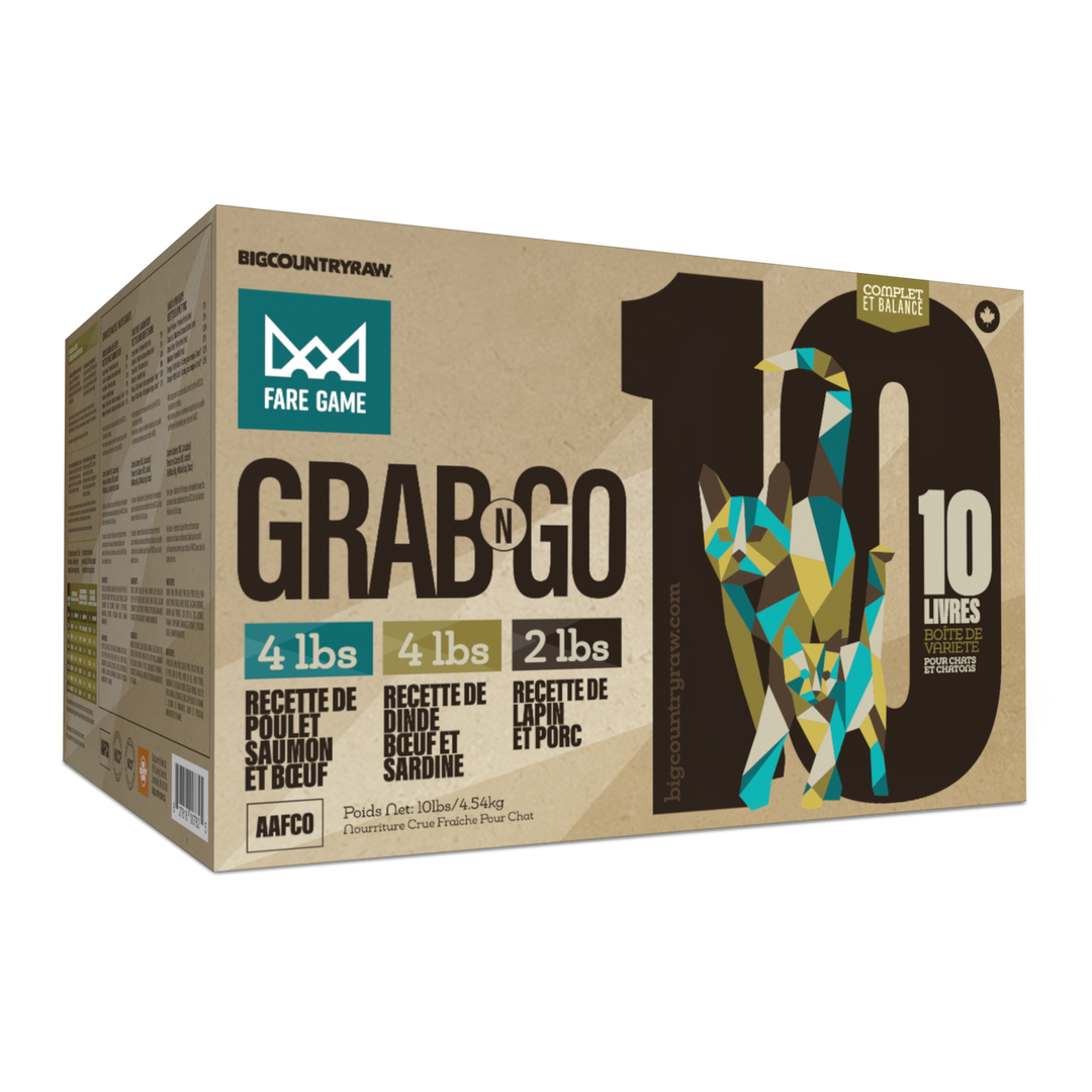 Big Country Raw Fare Game - Grab N Go - Nourriture Crue Congelée pour Chats