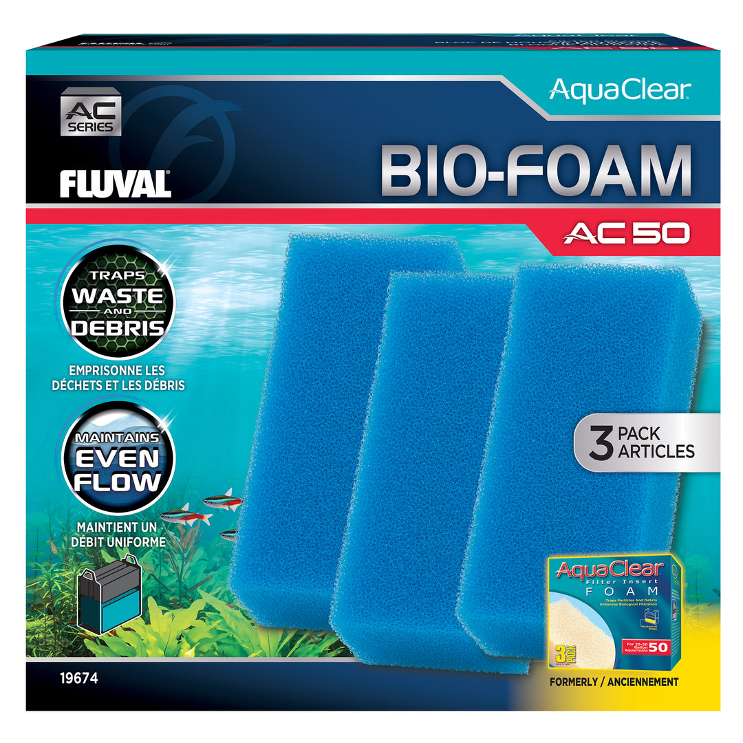 FLUVAL AC50 Mousse Bio-Foam Bleu x3 pour Aquarium