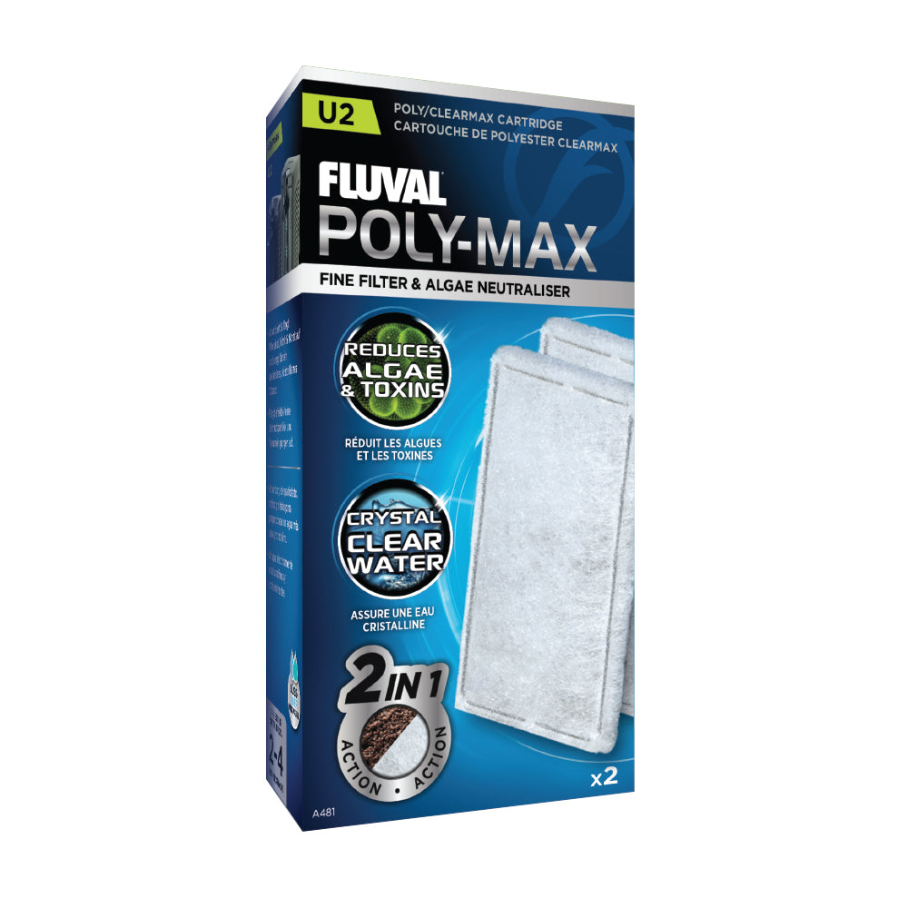 Fluval - Cartouches Polyester/ClearMax pour Filtre Série U - Masse Filtrante pour Aquariums